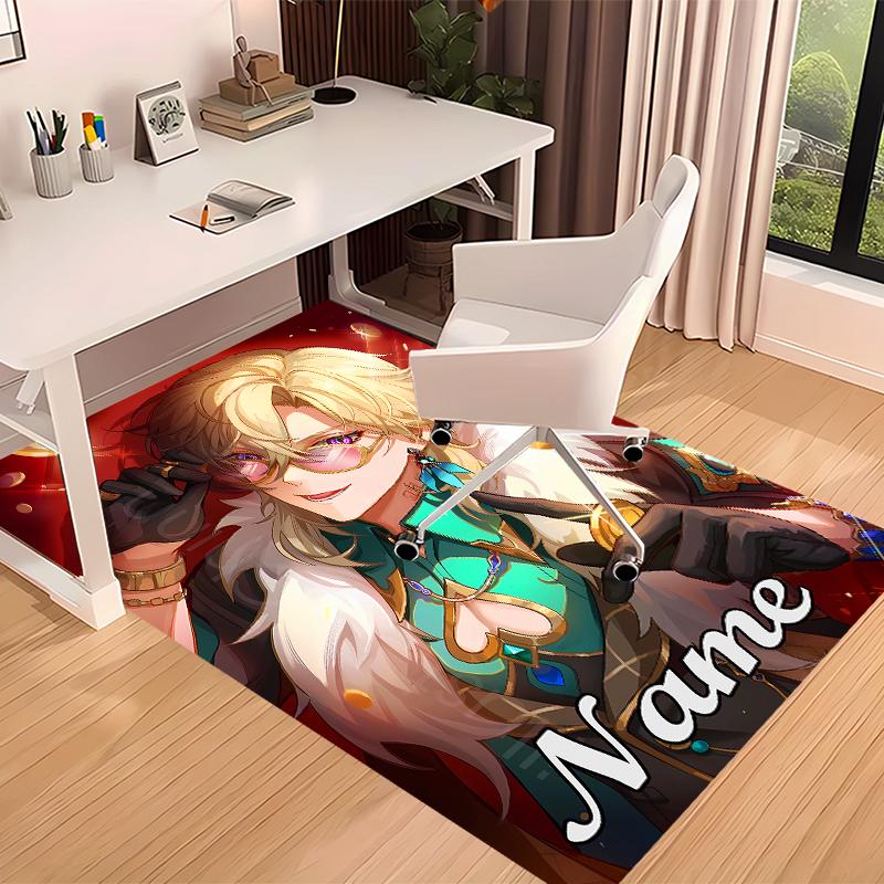 Custom personalization Anime Honkai Star Rail Aventurine Print Area Rug - Soft, Washable Non-Slip Indoor Mat,Living Room,Home&Office Decorative Rug