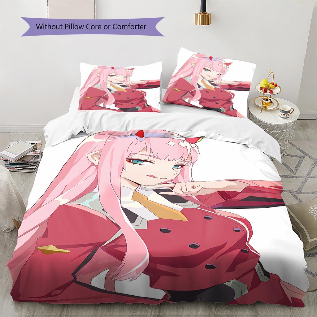 Darling In the Franxx Soft Comfort Duvet Cover, Kids Bedding Set Gift, Size Various Options -HE7