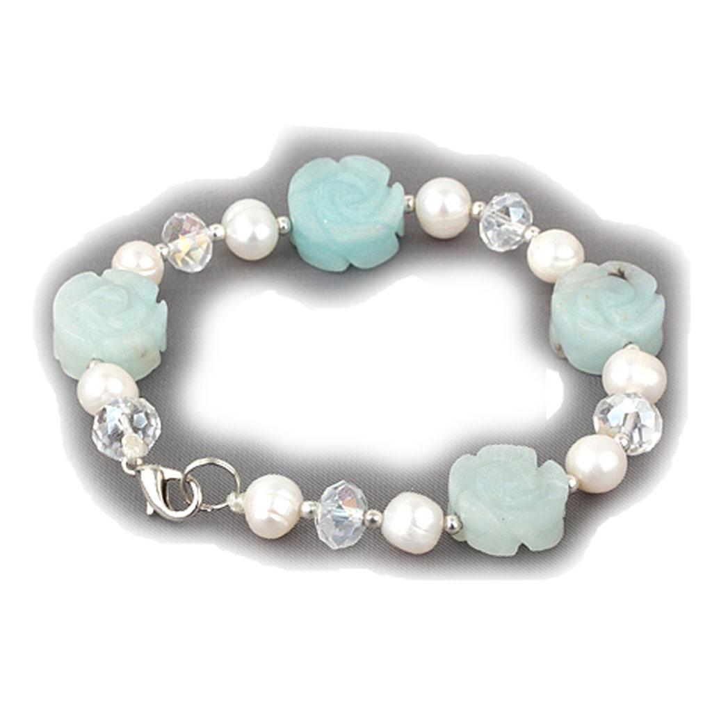 Les Trésors De Lily [K1187] - Designer Bracelet 'Minéralia' Green White