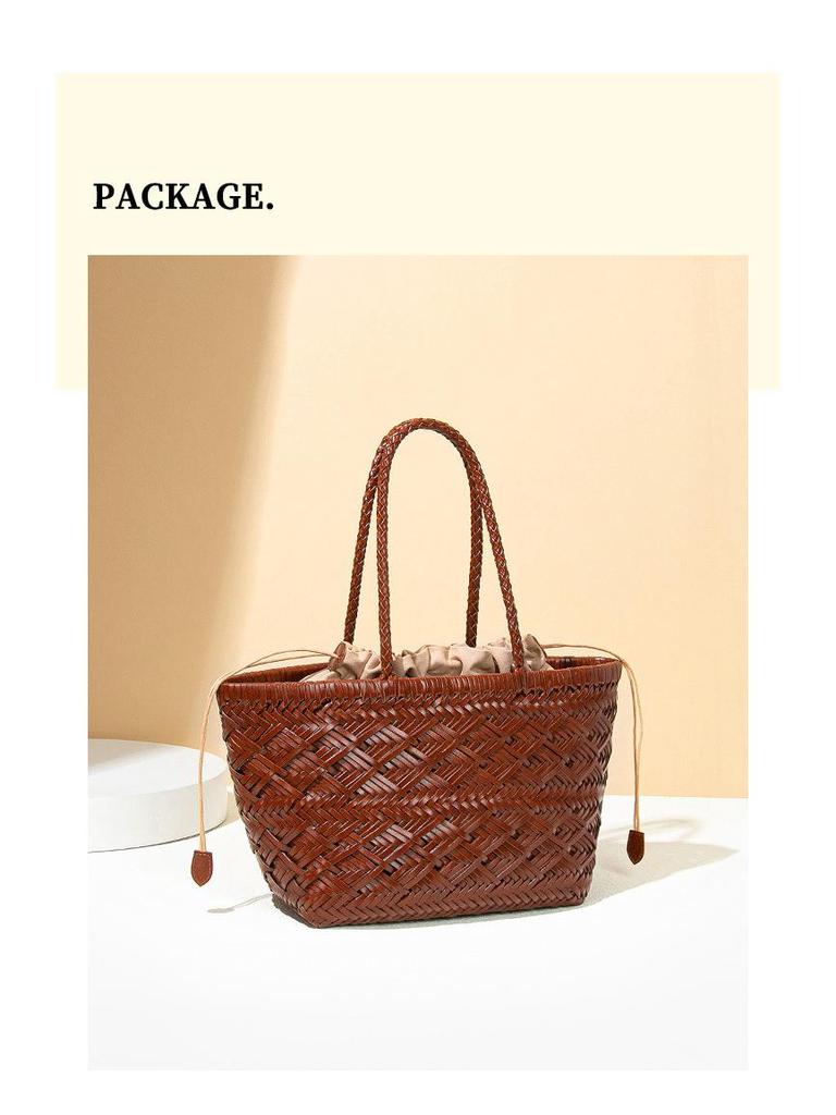 French High-End Woven Basket Handbag