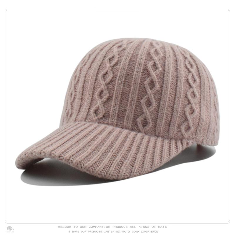 Women's Knit Baseball Cap Korean Japanese Style Face Slimming Thermal Winter Peaked Hat Versatile Fashion