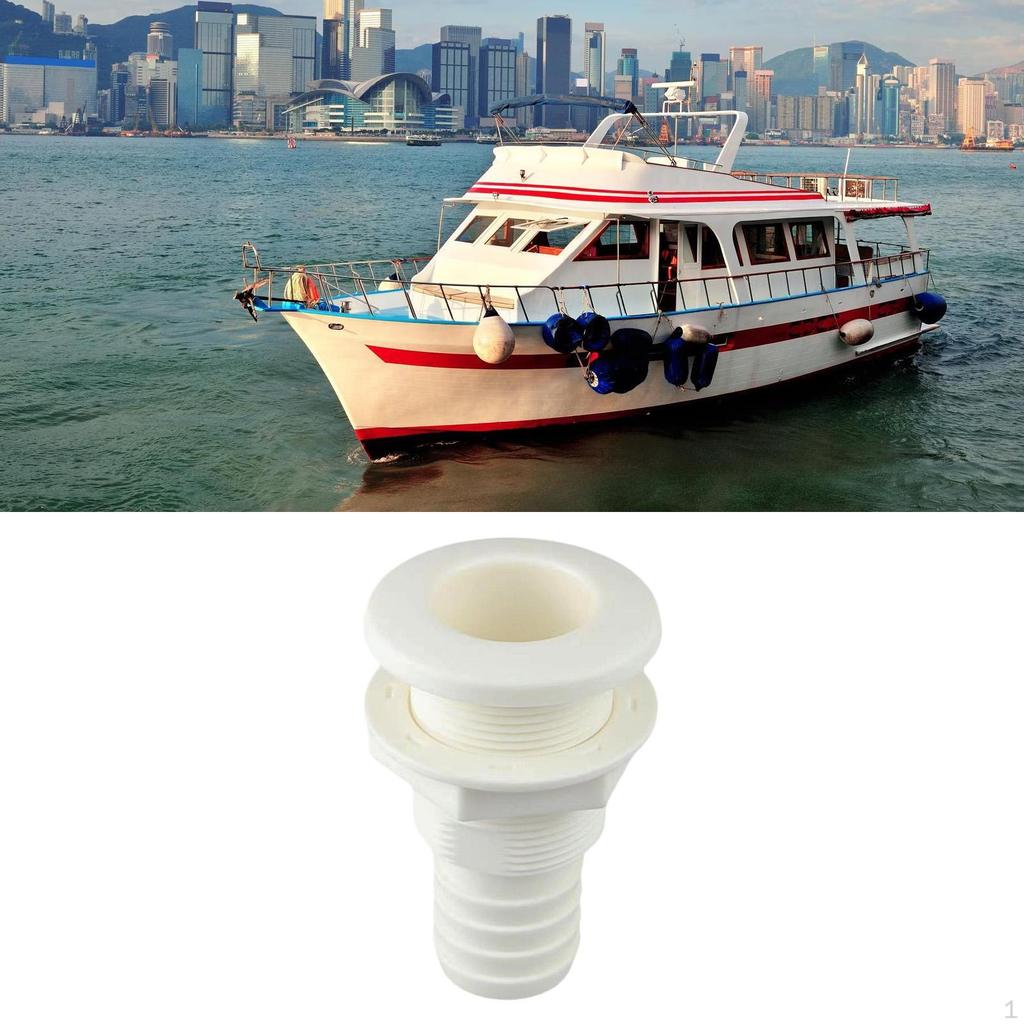 Boats Thru Hull Fitting Deck Drain Outlet Overflow Connector Through for Boat