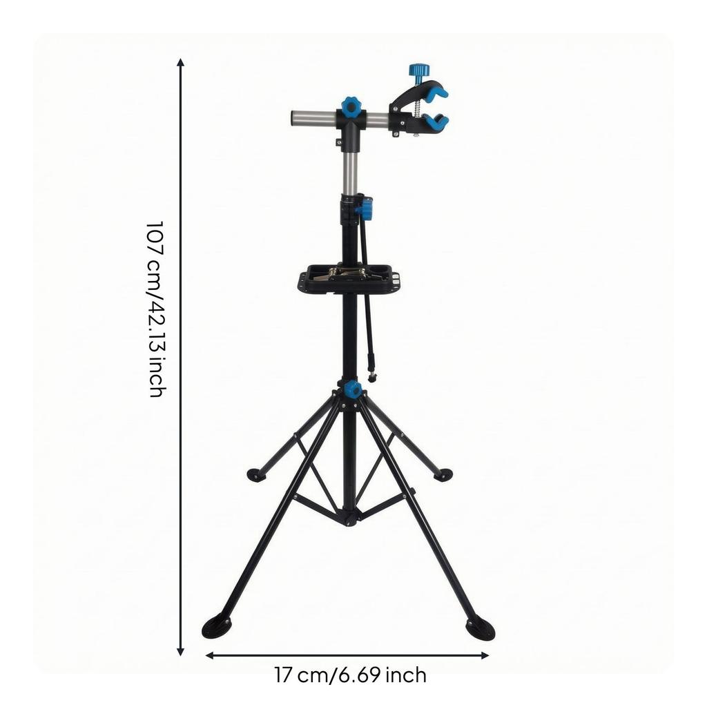 Two-Wheeled Vehicle Repair Stand Featuring Clamp Floor-Standing Bike Workstand