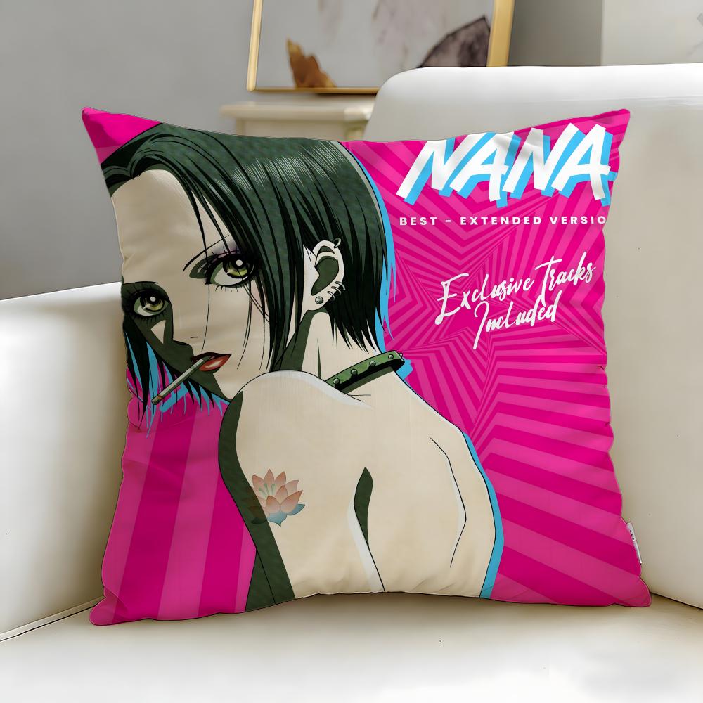Drama Anime NANA Cushion Cover Soft EasyWash Pillow Case Versatile for Couch Bed Travel and Office
