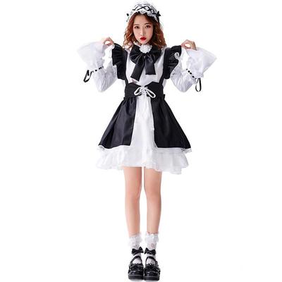 Schwarz-Weiß Lolita Dienstmädchen Kostüm Kleid für Damen & Crossdresser