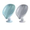 2PCS Suction Cup Soap Dish For Bathroom Shower Portable Leaf Soap Holder Plastic Sponge Tray For Kitchen Bathroom Accessories
