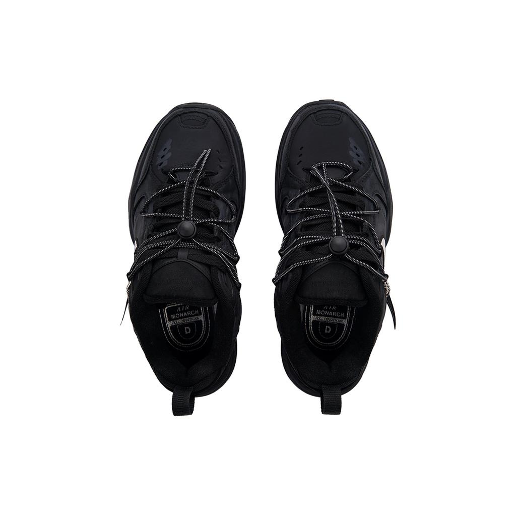 Nike Air Monarch 4 Low Top Chunky Sneakers Unisex Black 415445-001(Team1621-1.1)