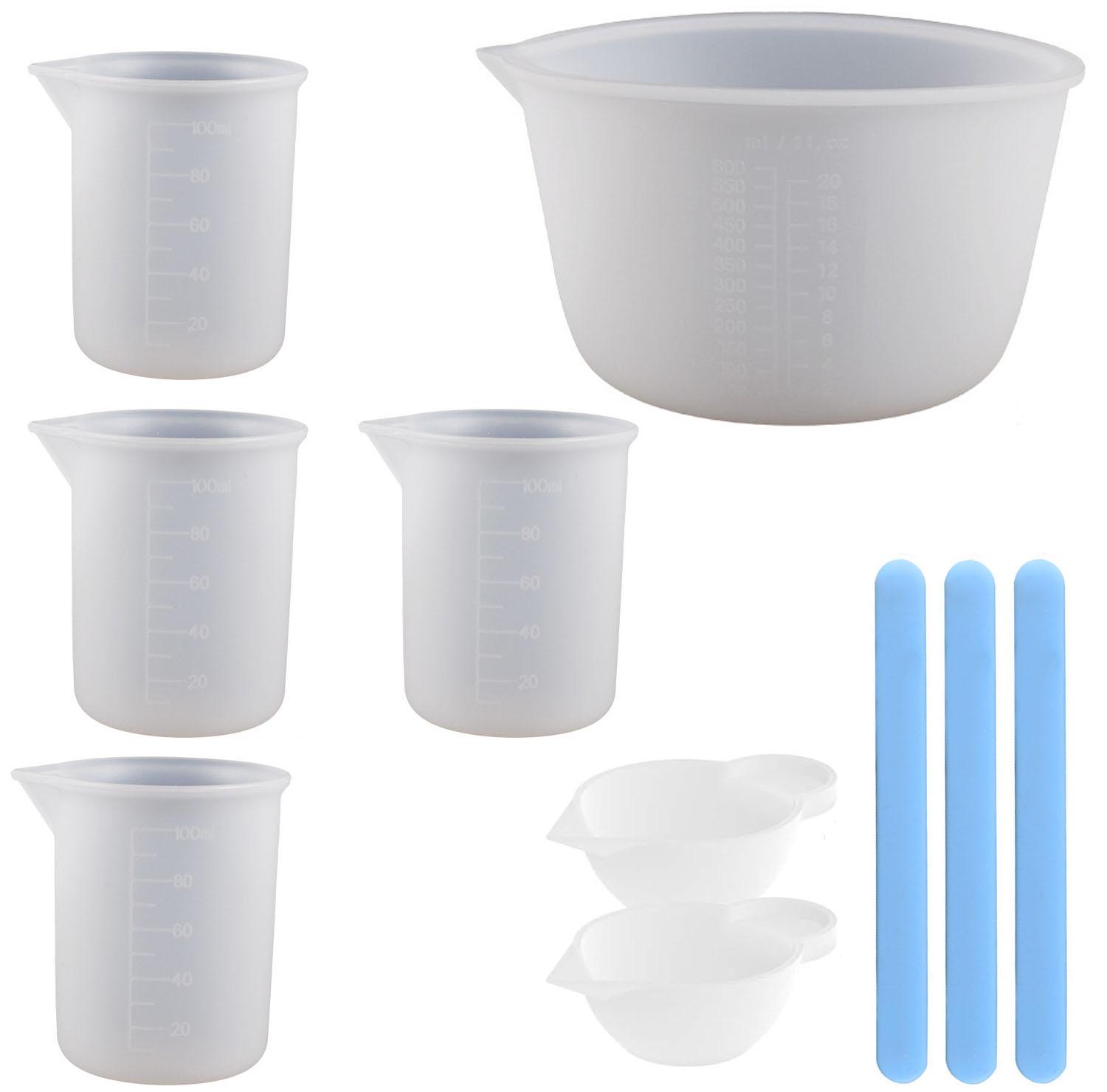 

1 Set Epoxy Resin Silicone Measuring Cups And Stir Sticks For DIY Crafts Wax Casting Epoxy Resin Molds Jewelry Making Tools Kit