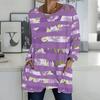 Plus Size Ladies Crew Neck Long Sleeve T Shirt Soft Baggy Tops For Home Relax And Outdoor Walking