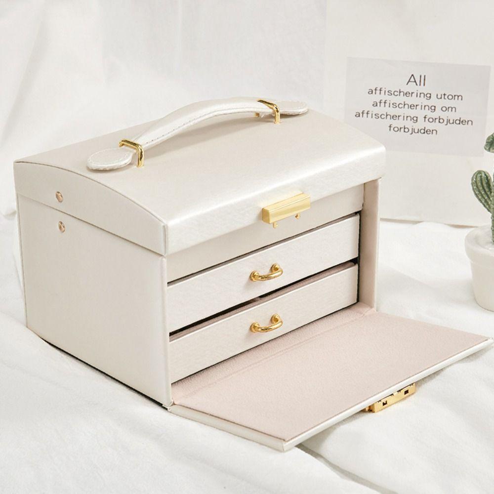 Rings Necklace Jewelry Holder PU Leather Jewelry Storage Case Fashion Square Jewelry Box  Outdoors