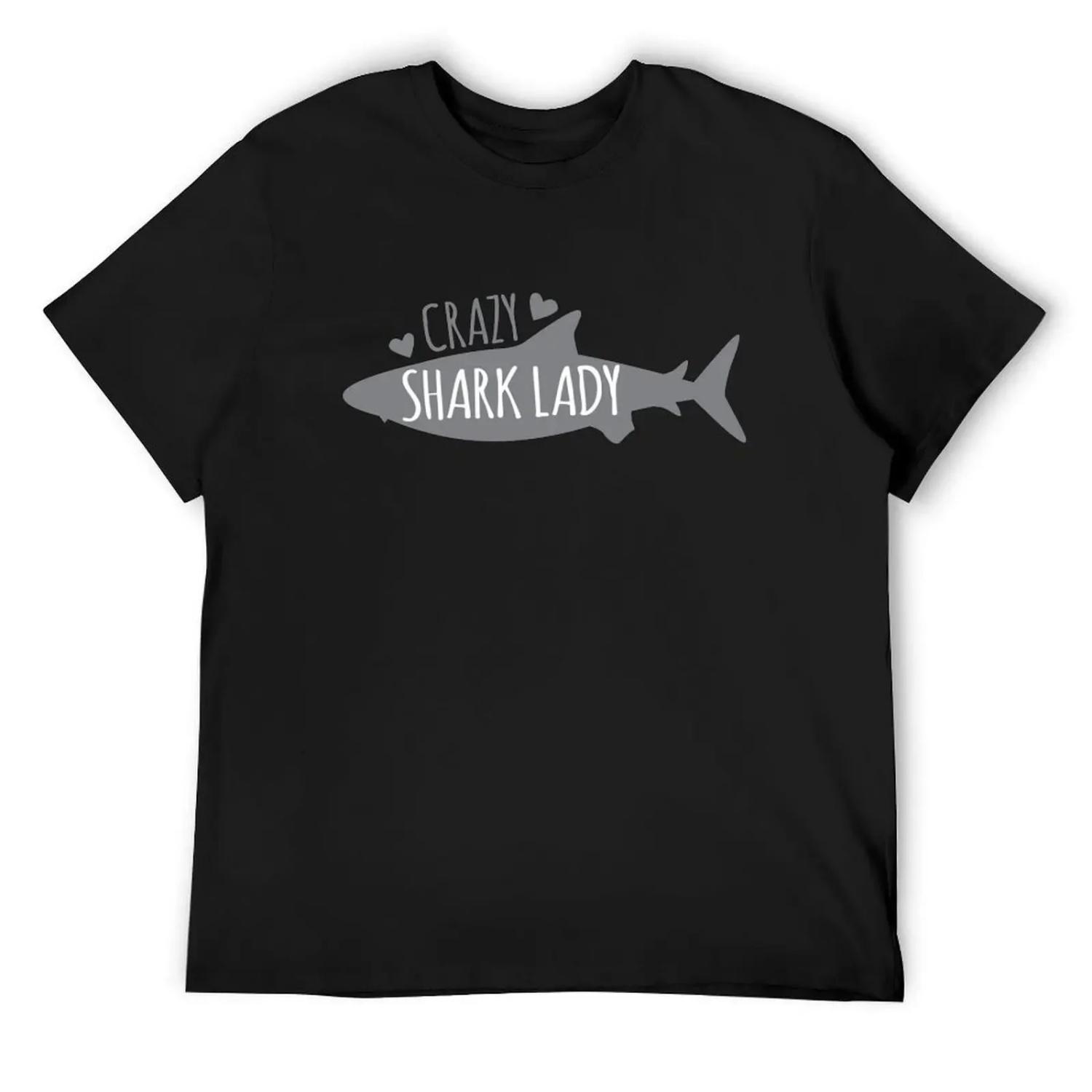 

CRAZY Shark lady T-Shirt Anime t-shirt Louboutins designer shirts mens tall t shirts XXXXXL чорний