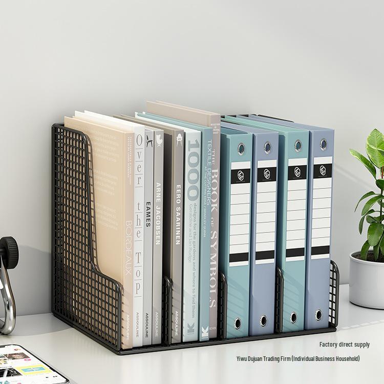 Large Metal Desk Organizer File Holder and Bookshelf
