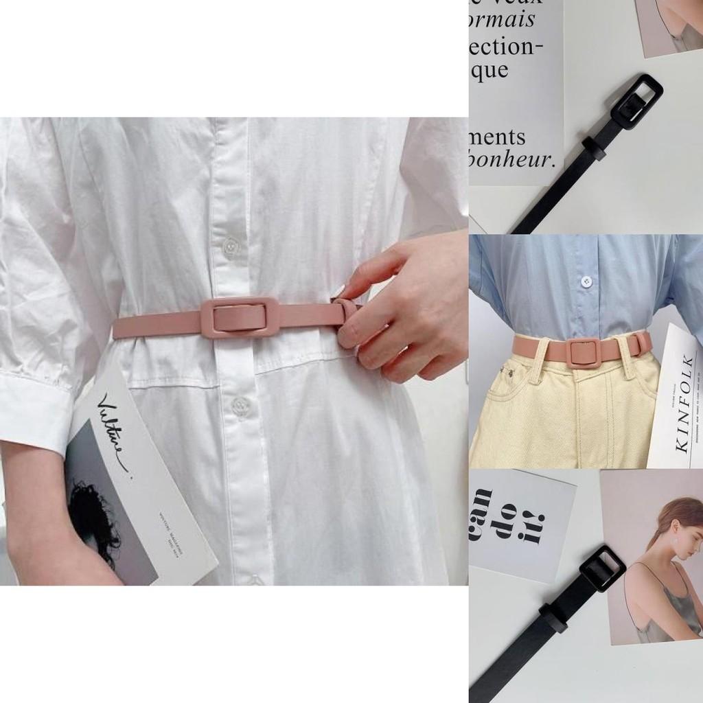 Fashionable Pink Square Belt For Girls Smooth Buckle Design Perfect For Everyday Outfits Chic