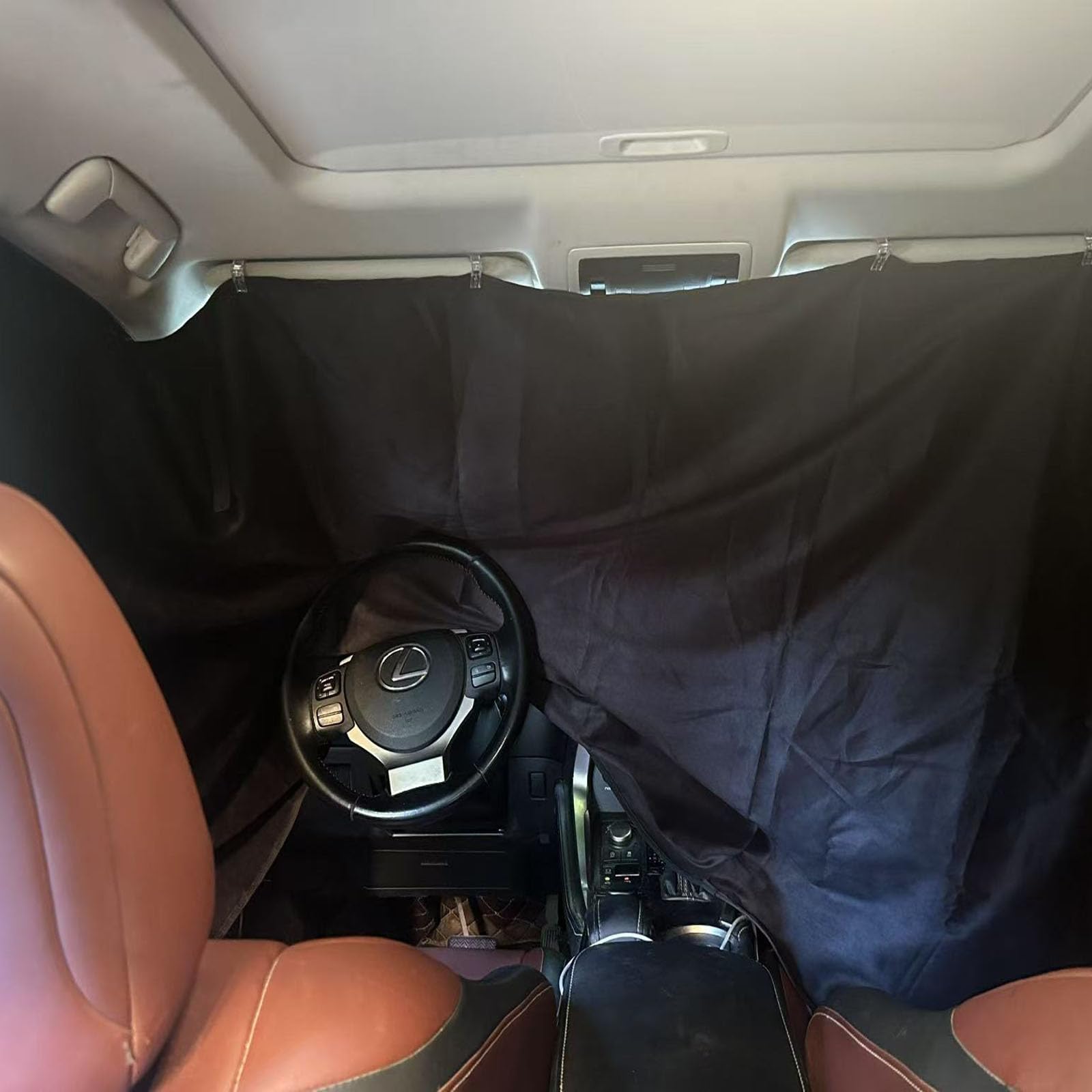 

Car Curtain, Magnetic Attachment, 280cm x 90cm, Suede Fabric, Light Blocking, Sunshade, Privacy Protection, UV Protection, Disaster Prevention, Front
