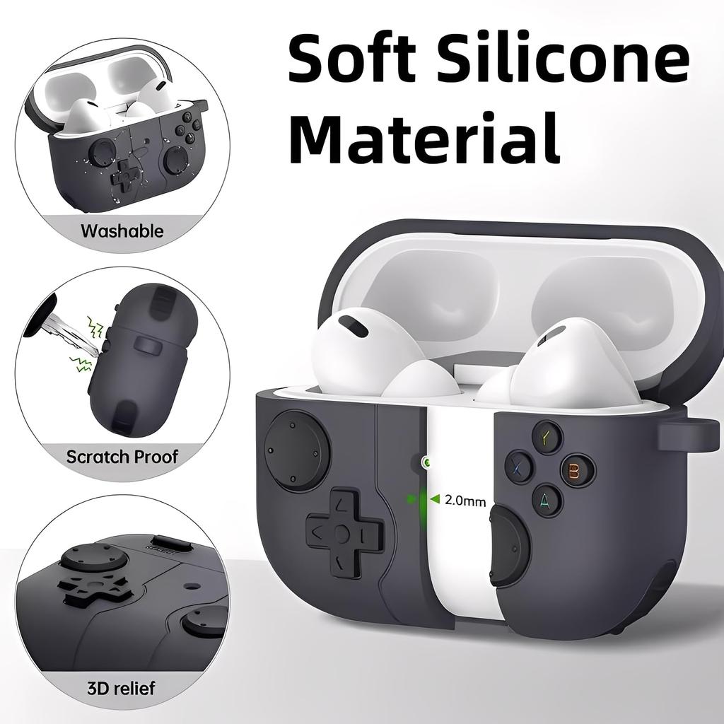 2026 Earphone Case for AirPods Pro 3/4 Retro Handheld Game Console Design Soft Silicone Protector Case Cover For Apple Airpods 4
