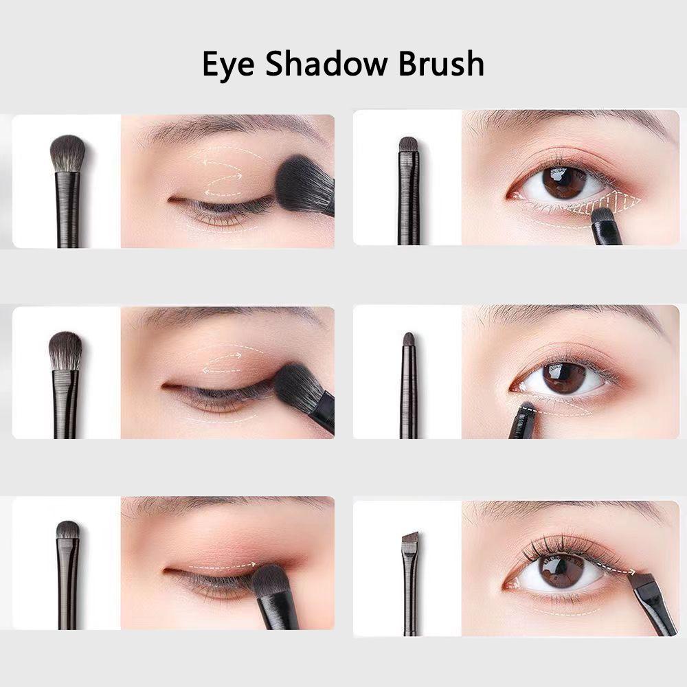 Ensemble de 7 Pinceaux à Paupières / Set Pinceaux de Maquillage pour les Yeux en Fibres Douces pour Sourcils, Eyeliner, Estompage Anti-cernes