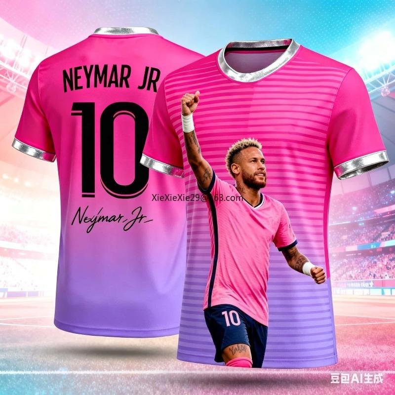 26 AI Nový Neymar # 10 Módní fotbalový dres pro muže a děti Letní párty styl Rychleschnoucí Dárek s krátkým rukávem pro dospělé