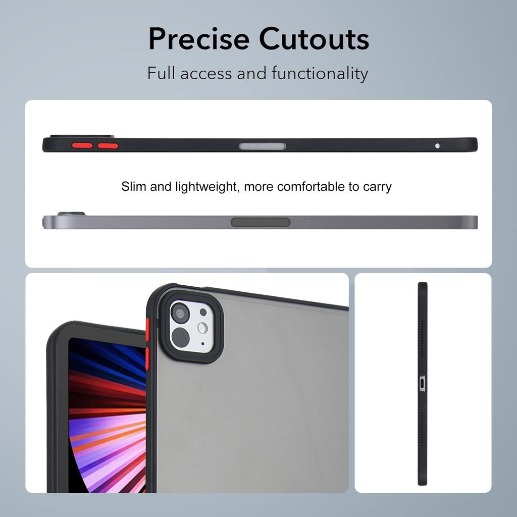 For iPad Pro 11 (2024) Case Skin Touch Matte Acrylic TPU Shockproof Tablet Cover