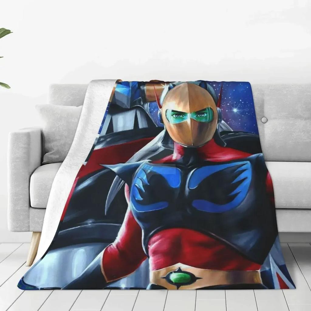 Goldorak Actarus Mazinger Z Manga Blankets Sofa Cover Flannel Decoration Warm Throw Blankets for Home Car Rug Piece