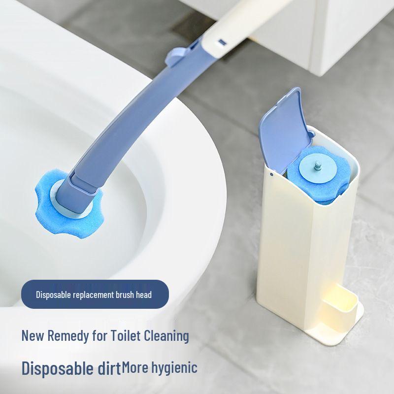 Set di Scopini da WC Monouso con Testa Sostituibile per la Pulizia del Bagno di Casa