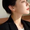 *Gold Tassel Pearl Earrings: Hong Kong Style, Retro-Modern Design for Women*