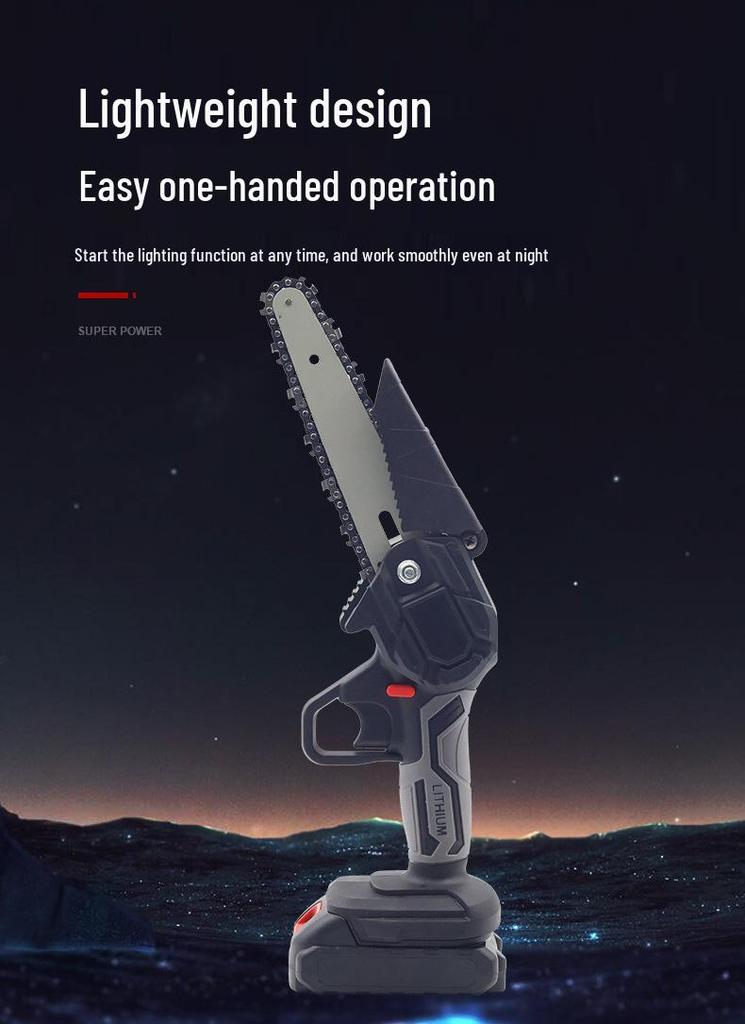 6-Inch Lithium Battery Electric Chainsaw Set for Garden Pruning