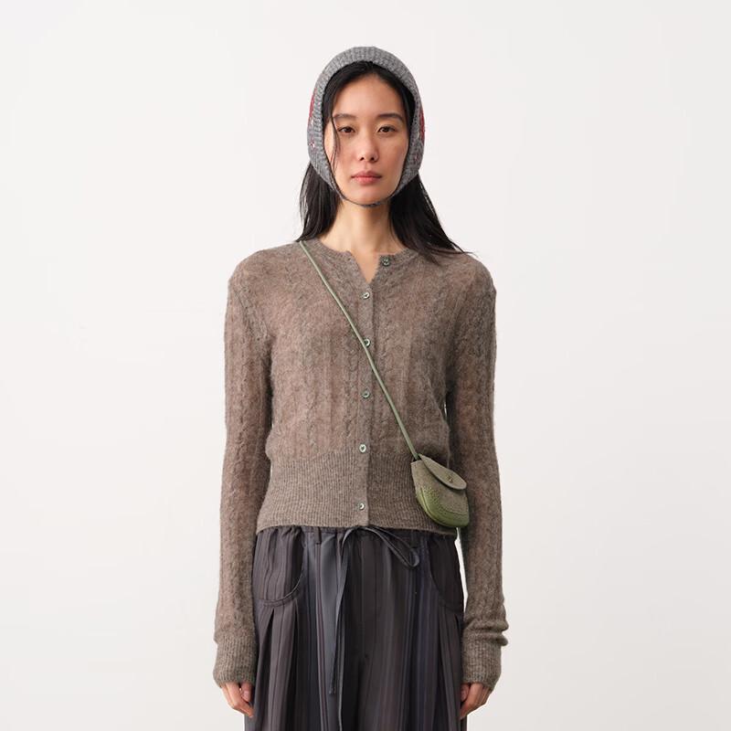 GREEN BELT Women's Slim Fit Alpaca Wool Blend Cardigan
