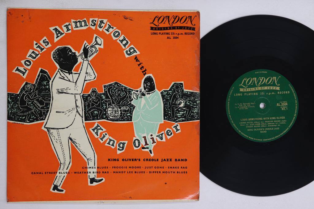 10inch Record KING OLIVER - Louis Armstrong With King Oliver AL3504 LONDON 1954 UK Jazz Used