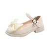 New Children's Leather Shoes Fashion Girls Party Shoes Sweet Bowtie Kids Princess Causal Pearl Ballet Performance Dress Shoes