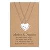 1 Pair Necklace Family Bonds Heart-Shaped Pendant Necklace Mom Daughter Matching Charm Necklace Jewelry Accessories