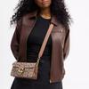 Coach Tabby 26 Crystal Logo Jacquard Classic Design Natural Grain Nappa Leather Shoulder Bag Medium Women Mushroom
