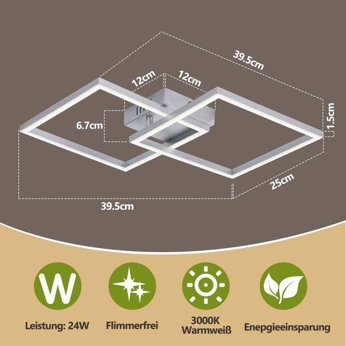 LED Ceiling Light - NETTLIFE - 24W - 3000K Warm White - Adjustable - Metal/Acrylic