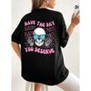 Women's Graphic Print T Shirt Round Neck Half Sleeves Multicolor Top Pack Of 2