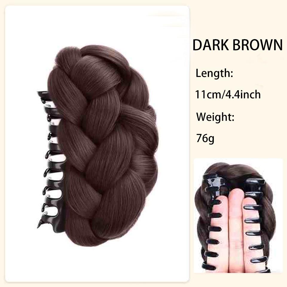 

Синтетическая коса на голову парик заколка женский пушистый прилизанный волос артефакт Плетеные косички пончики волосы на голову затылок накладки для волос