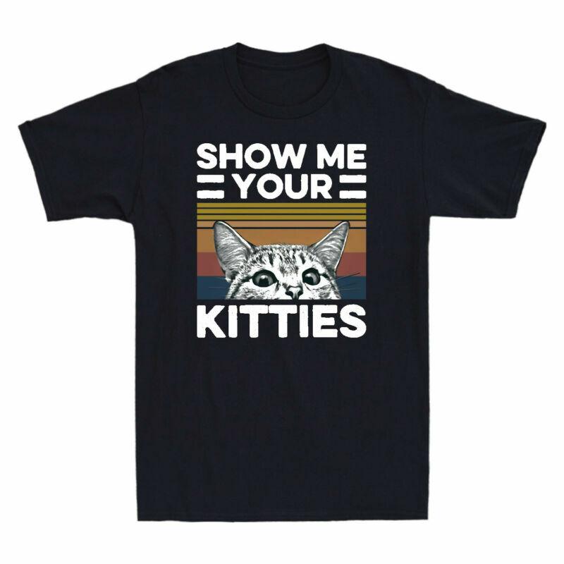 Funny Cat Retro Show Version Vintage Unisexs TShirt Kitties Tee Your 2 Me Cotton