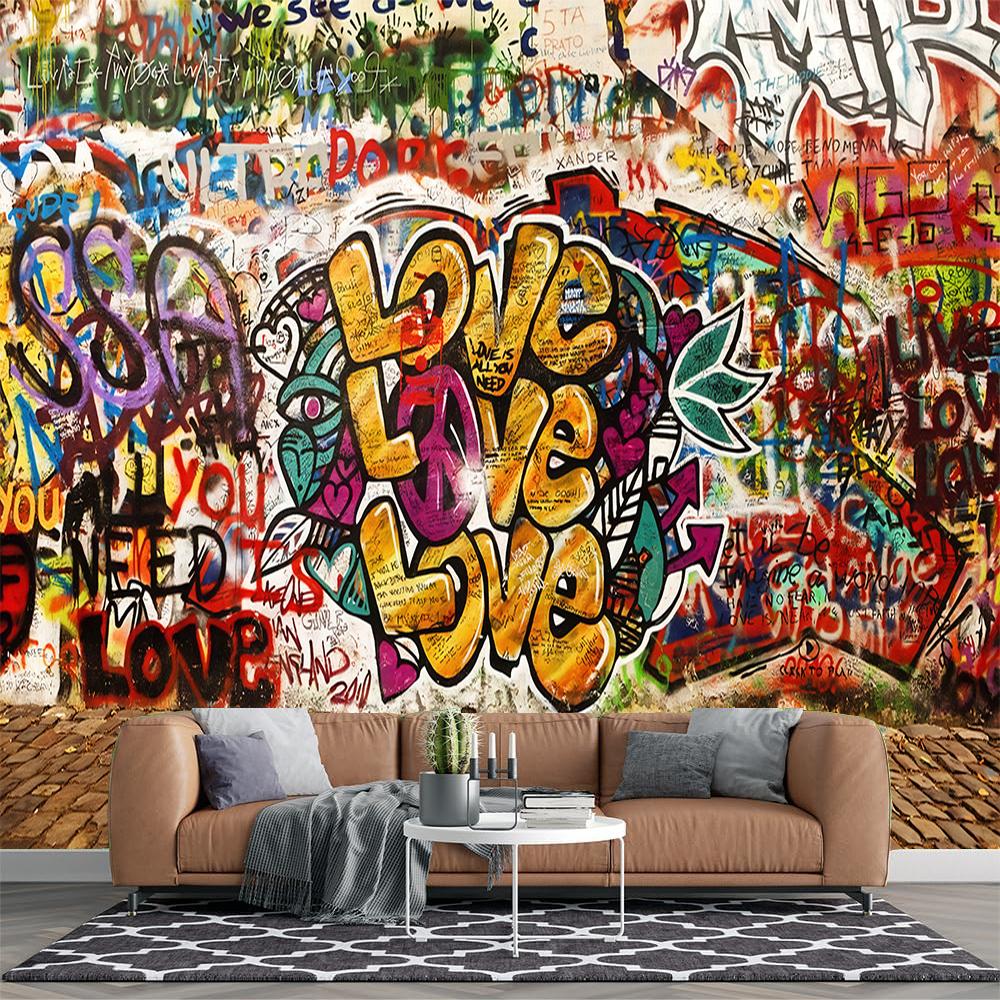 3d Graffiti Wallpaper 3d Retro Nostalgic Wallpaper For Walls Street Graffiti Wall Murals Home Decor