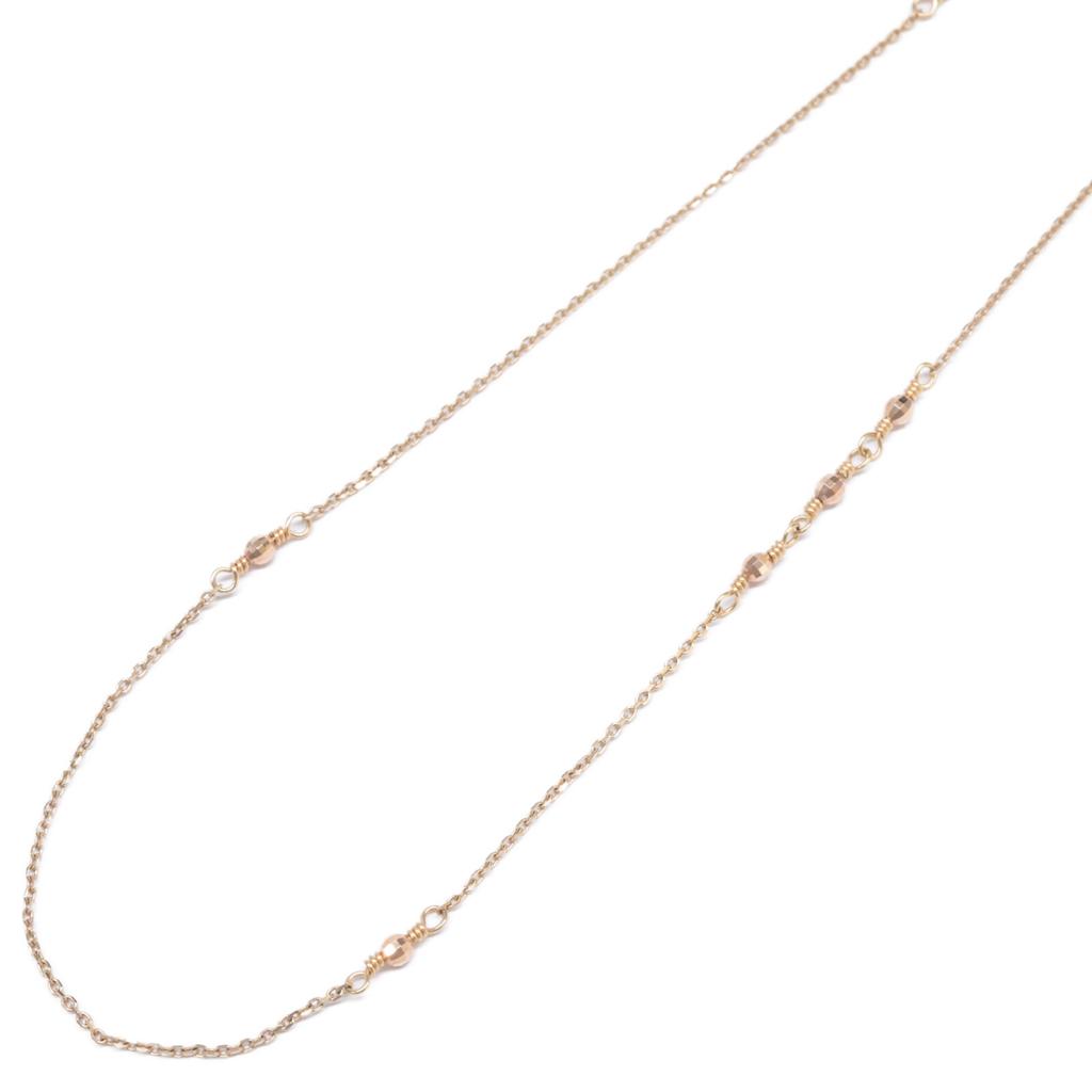 agete [Beautiful Condition] K10 Mirror Ball Long Necklace Yellow GoldUsed