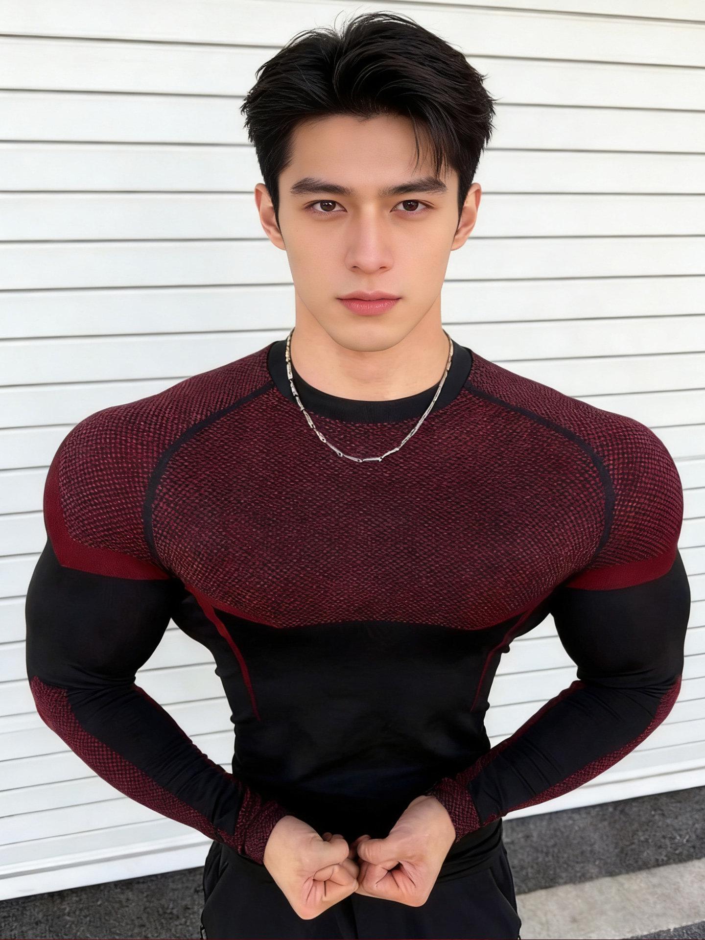 Men s Quick-Dry Seamless Long Sleeve Compression Shirt for Running & Training Large чёрный/зелёный