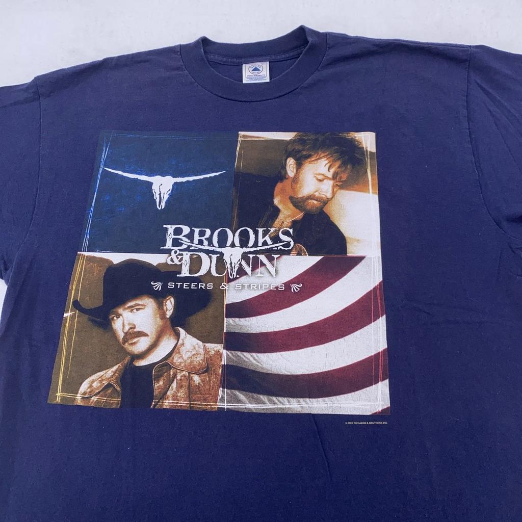 Vintage Brooks & Dunn Shirt Mens XL Steers & Stripes Neon Circus Tour 2001 00s