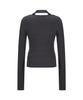 Saendeulig Layered Halter Wrap Long Sleeve_Charcoal