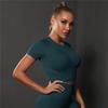 Nessaj Camicie da yoga a maniche corte Donna Fitness Sport Crop Top Magliette da corsa senza cuciture ad asciugatura rapida