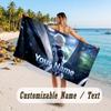 Custom Name Large Beach Towel,Blue Lock Quick Absorbent Towel For Outdoor Travel Poolside