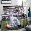 Neymar Kunst Aufdruck Flanelldecke, weiche Überwurfdecke für Schlafzimmer Sofa, waschbar, Fanartikel, tolles Geschenk.