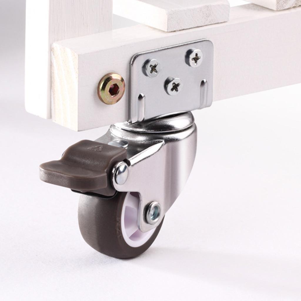 1/1.25/1.5/2 In Heavy Duty Rubber Swivel Castor Wheel Trolley Furniture Caster Free Fitting with 2 Braked Double Bearing