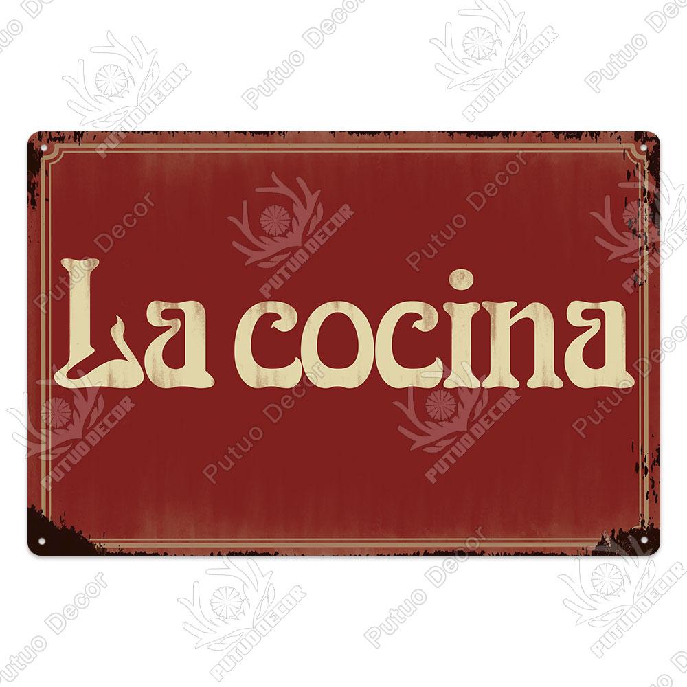 Putuo Decor Spanish Sign Vintage Metal Tin Sign Bar Pub Club Hogarena Bano Man Cave Wall Decor Iron Painting Decorative Plate