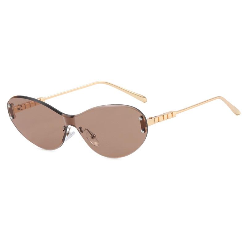 Vintage Cat Eye Sunglasses Women Fashion Retro Rimless Oval Sun Glasses Men Candy Colors Eyewear Brand Designer
