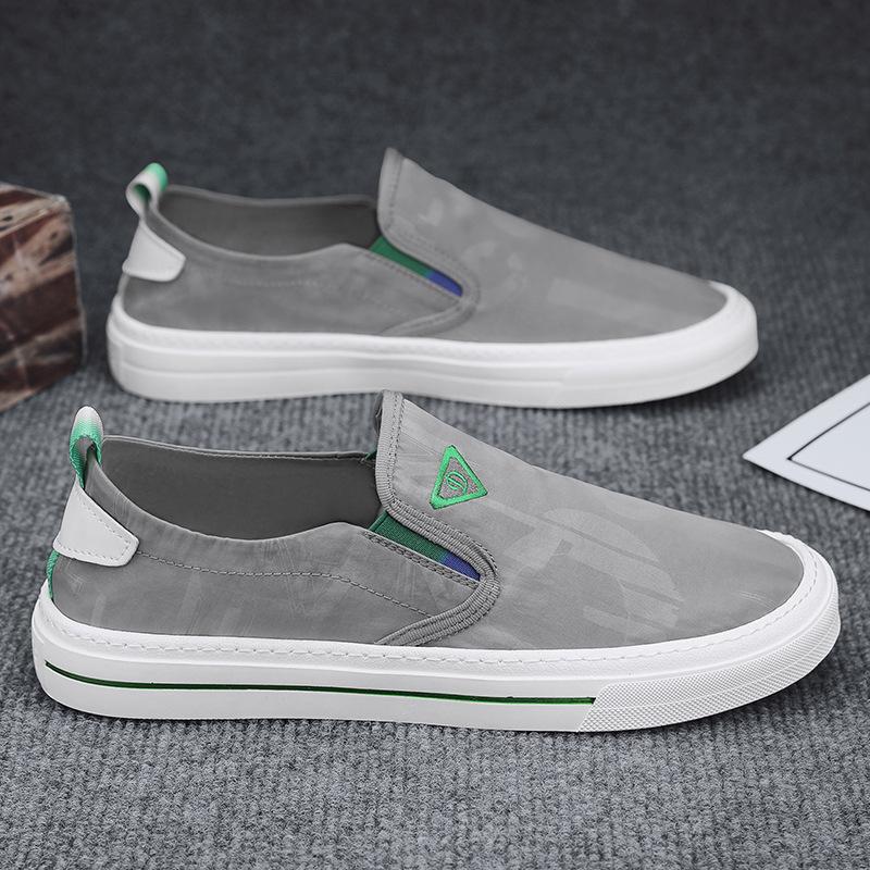 

2025 summer foot cover retro old Beijing cloth shoes casual board shoes Korean version student shoes low-top sports canvas shoes men 44 сірий колір