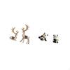 Reindeer And Panda Decorative Figurines Set Unique Animal Statues for Living Room Office Bedroom