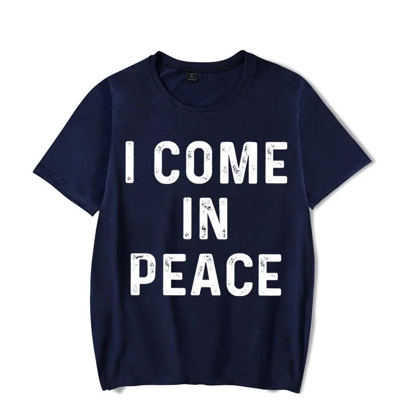 Vtipná párová trička s nápisem I Come in Peace I'm Peace Tričko s potiskem písmen s krátkým rukávem Pánské Dámské Y2K Topy Milenecká trička
