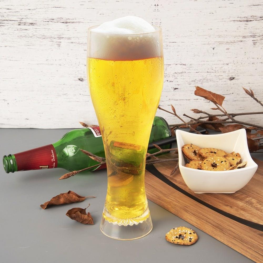 Plastic Beer Drinking Glass Mug, Shatterproof, Reusable, 600 ml